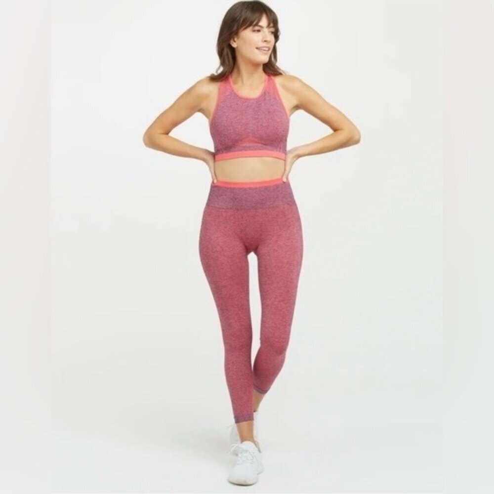 NWT SPANX Spacedye Coral Punch Seamless Sculpt Legging 50285R Size S